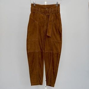 NWT!!! Marissa Webb Suede Straight Leg Pants sz 2 Cognac Brown